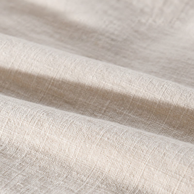 Buddha Stones無地 長袖 ボタンダウン ラミーコットン メンズ シャツ ポケット付き - image 17