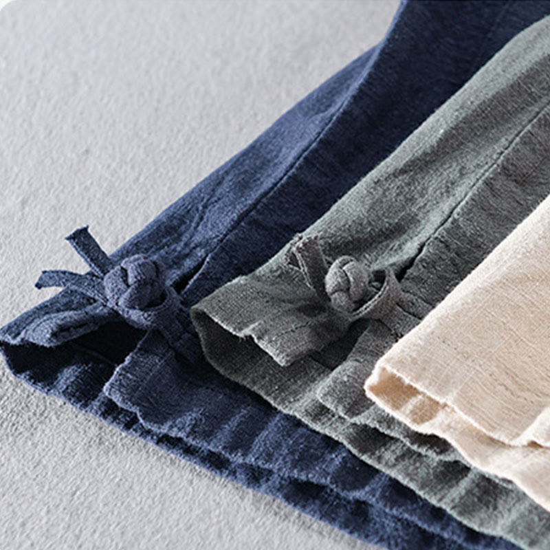 Buddha Stones無地 長袖 ボタンダウン ラミーコットン メンズ シャツ ポケット付き - image 26