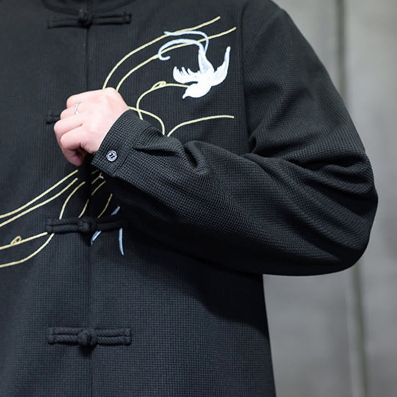 Buddha Stonesカエルボタン ツバメ刺繍 スタンドカラー 長袖 唐装 メンズシャツ - image 11