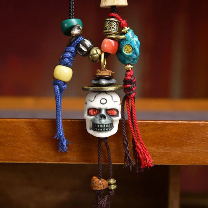 Buddha Stonesの頭蓋骨 屍の森の王 新たな始まりのロープネックレスペンダント - image 2