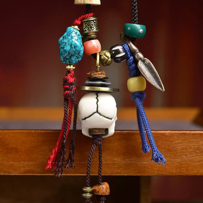 Buddha Stonesの頭蓋骨 屍の森の王 新たな始まりのロープネックレスペンダント - image 3