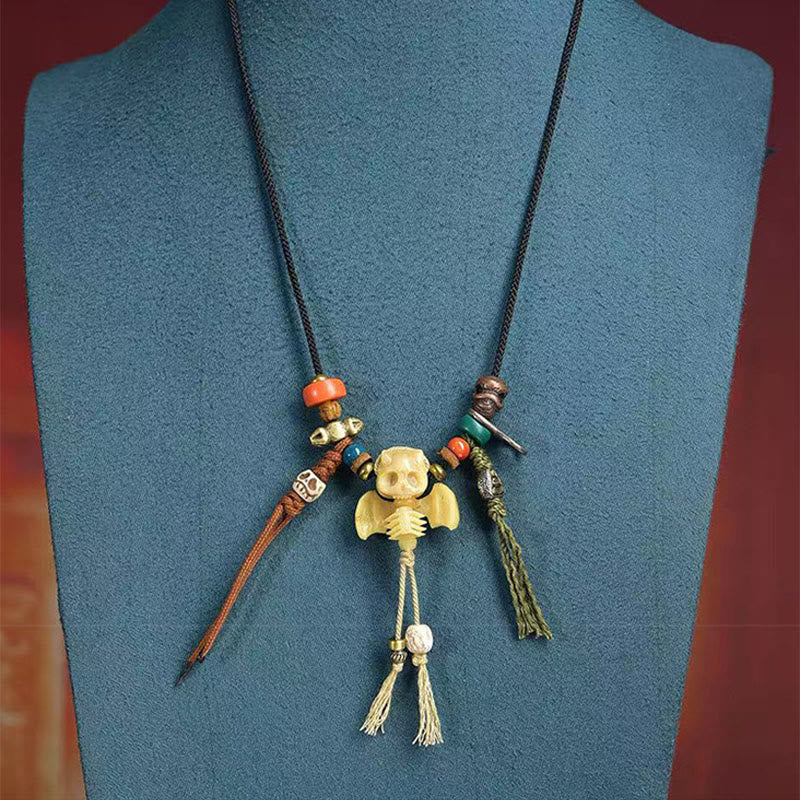 Buddha Stonesの頭蓋骨 屍の森の王 新たな始まりのロープネックレスペンダント - image 9