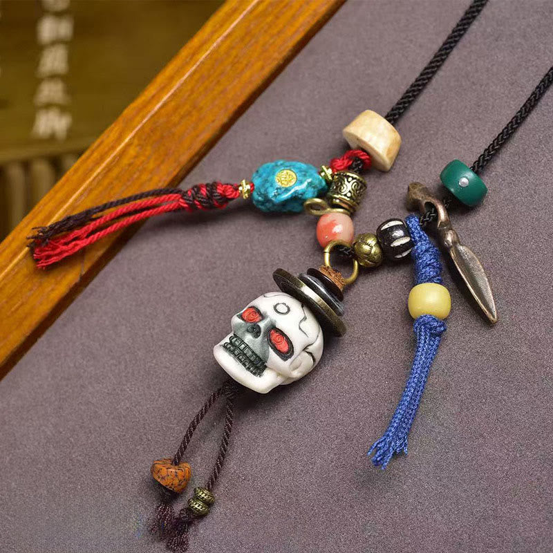 Buddha Stonesの頭蓋骨 屍の森の王 新たな始まりのロープネックレスペンダント - image 1