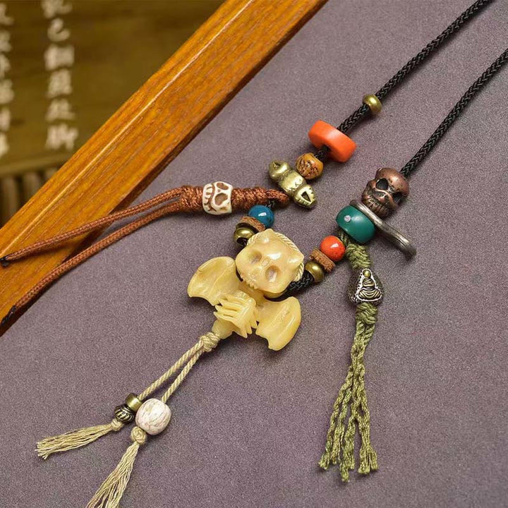 Buddha Stonesの頭蓋骨 屍の森の王 新たな始まりのロープネックレスペンダント - image 7