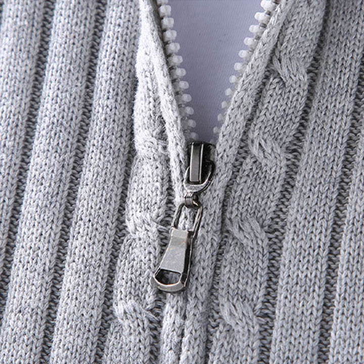 Buddha Stones春 無地 ジッパーデザイン コットン メンズ 長袖 モックネック ジャケット - image 4