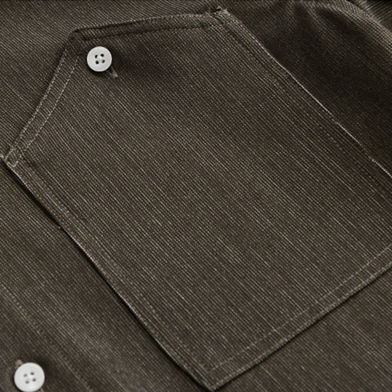 Buddha Stones秋冬 ピュアカラー ボタンディテール ラペル メンズ 長袖ジャケット - image 13