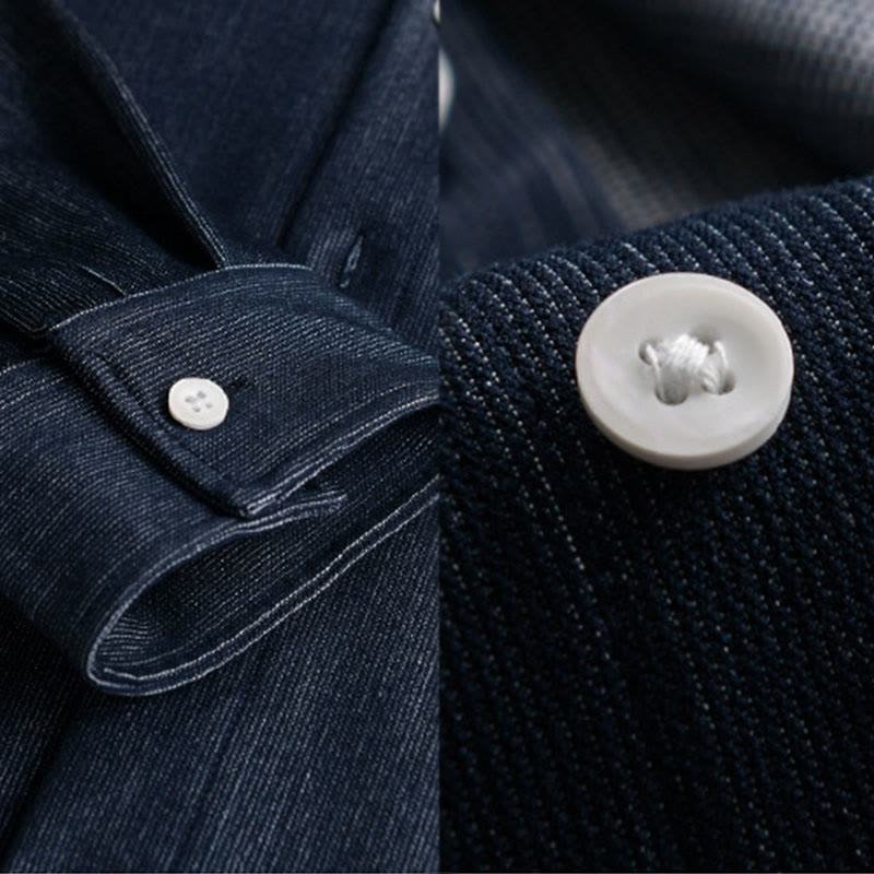 Buddha Stones秋冬 ピュアカラー ボタンディテール ラペル メンズ 長袖ジャケット - image 8