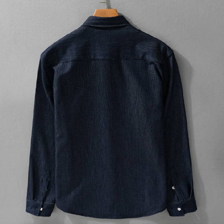 Buddha Stones秋冬 ピュアカラー ボタンディテール ラペル メンズ 長袖ジャケット - image 2