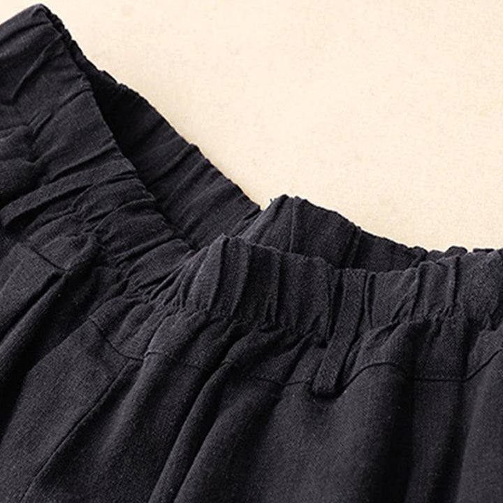 Buddha Stones無地コットン レディース ワイドレッグパンツ ポケット付き - image 25