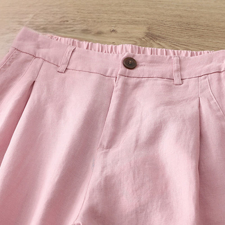 Buddha Stones無地コットン レディース ボタン ワイドレッグパンツ ポケット付き - image 27