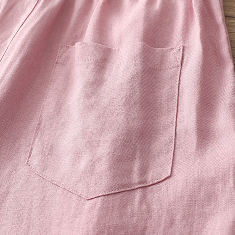 Buddha Stones無地コットン レディース ボタン ワイドレッグパンツ ポケット付き - image 29