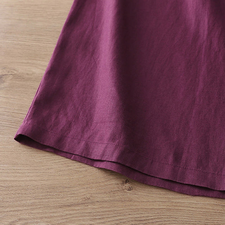 Buddha Stones無地コットン レディース ボタン ワイドレッグパンツ ポケット付き - image 32