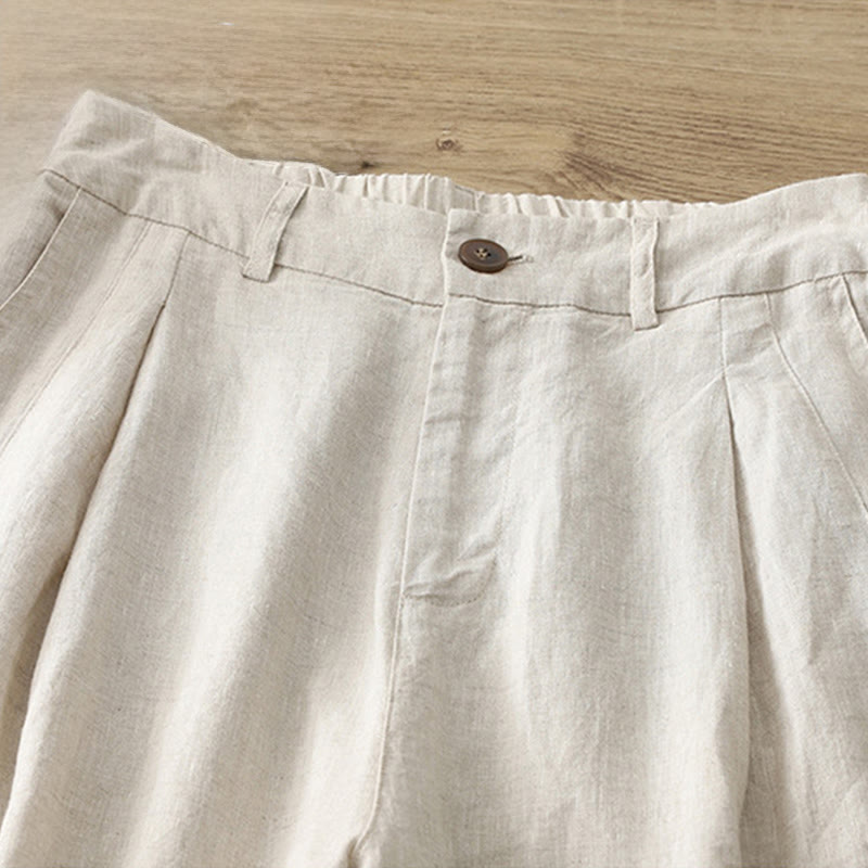 Buddha Stones無地コットン レディース ボタン ワイドレッグパンツ ポケット付き - image 37