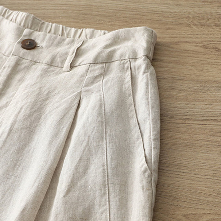 Buddha Stones無地コットン レディース ボタン ワイドレッグパンツ ポケット付き - image 36