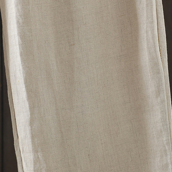 Buddha Stonesカジュアル スプライシングカラーロープ レディース コットン ストレートレッグパンツ ポケット付き - image 6