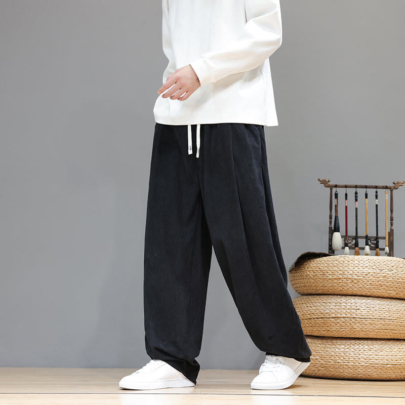 Buddha Stones無地 ピュアコットン コーデュロイ メンズ ハーレムパンツ ポケット付き - image 24