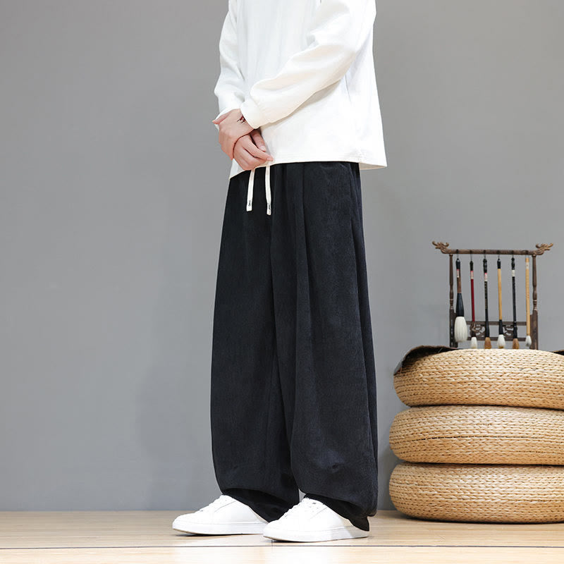 Buddha Stones無地 ピュアコットン コーデュロイ メンズ ハーレムパンツ ポケット付き - image 26