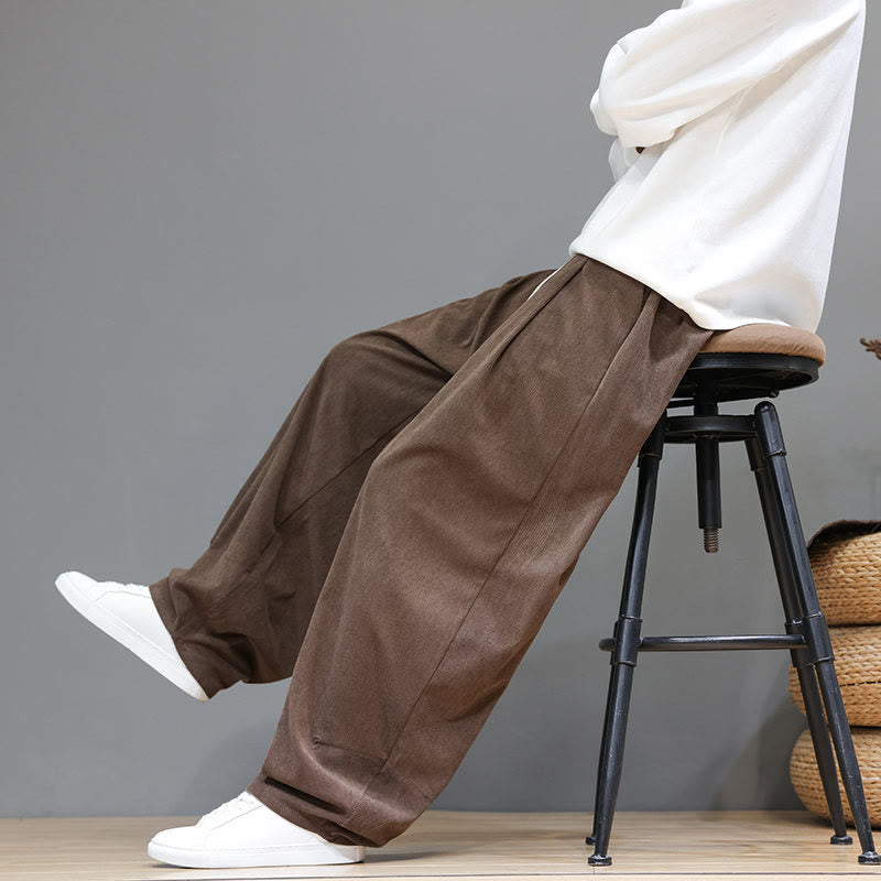 Buddha Stones無地 ピュアコットン コーデュロイ メンズ ハーレムパンツ ポケット付き - image 9