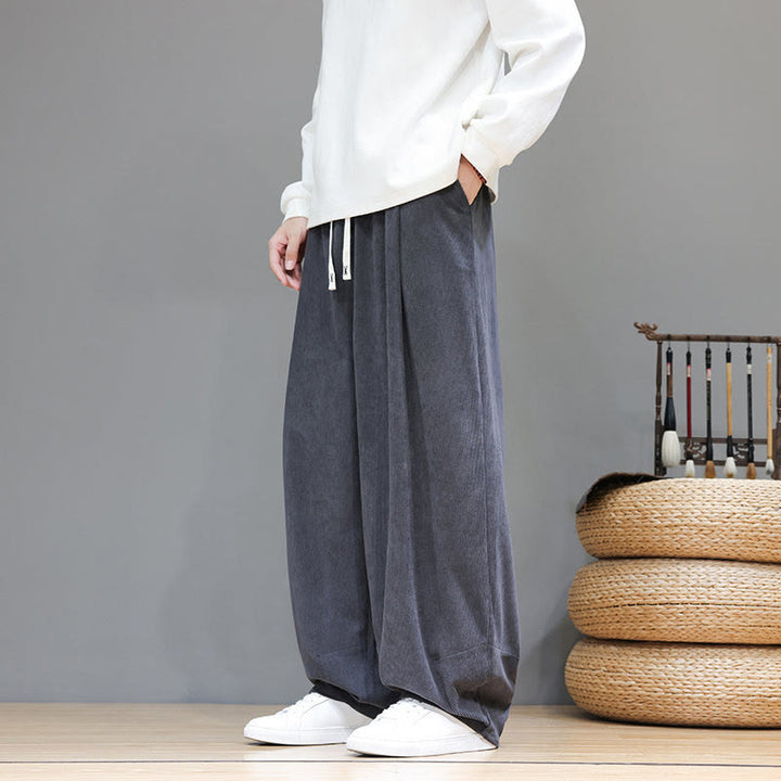 Buddha Stones無地 ピュアコットン コーデュロイ メンズ ハーレムパンツ ポケット付き - image 13