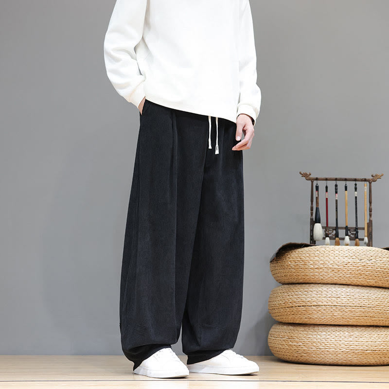 Buddha Stones無地 ピュアコットン コーデュロイ メンズ ハーレムパンツ ポケット付き - image 31