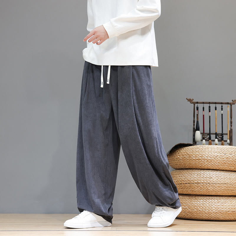 Buddha Stones無地 ピュアコットン コーデュロイ メンズ ハーレムパンツ ポケット付き - image 11