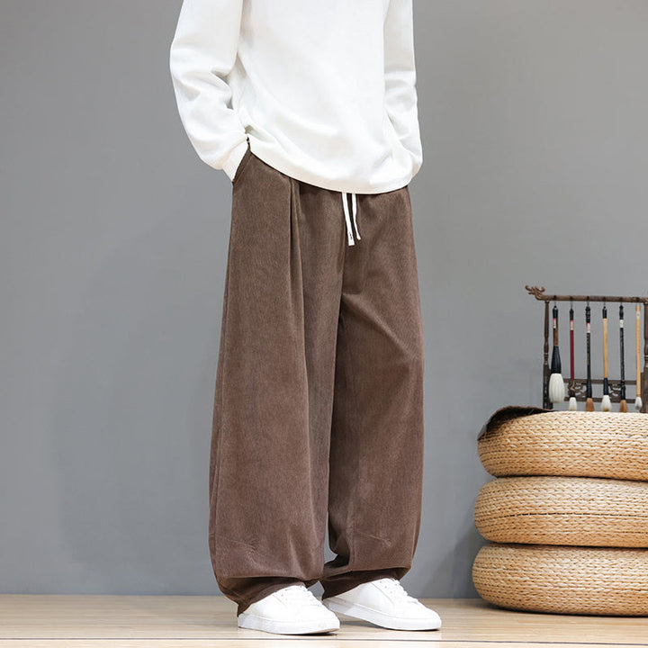 Buddha Stones無地 ピュアコットン コーデュロイ メンズ ハーレムパンツ ポケット付き - image 7