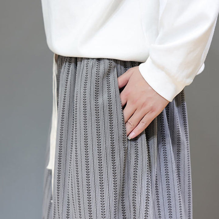 Buddha Stones秋 ストライプ柄 ドローストリング メンズ ハーレム コーデュロイ パンツ ポケット付き - image 51