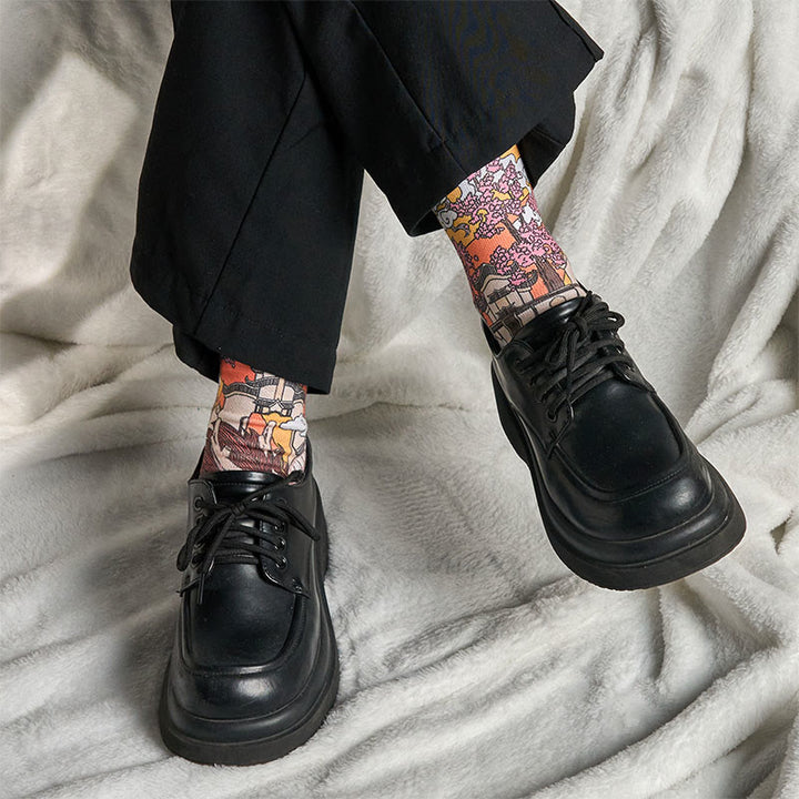 Buddha Stonesカジュアル ドラゴン 雲 太陽 波 マイクロクルー メンズ レディース ユニセックス ソックス - image 6