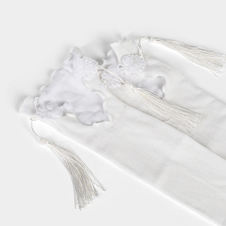 Buddha Stones純色 中国風 カエルボタン タッセルデザイン レディース マイクロクルー コットンソックス - image 8