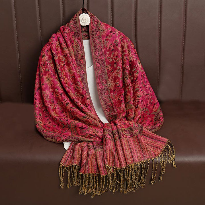 Buddha Stonesエスニック デイリー チベット ペイズリー柄 タッセル コージー スカーフ ショール - image 7