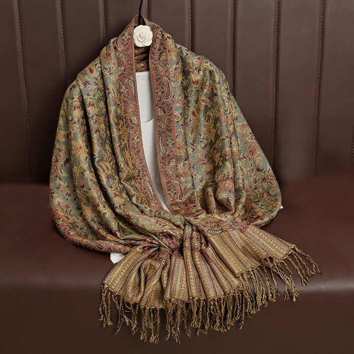 Buddha Stonesエスニック デイリー チベット ペイズリー柄 タッセル コージー スカーフ ショール - image 29