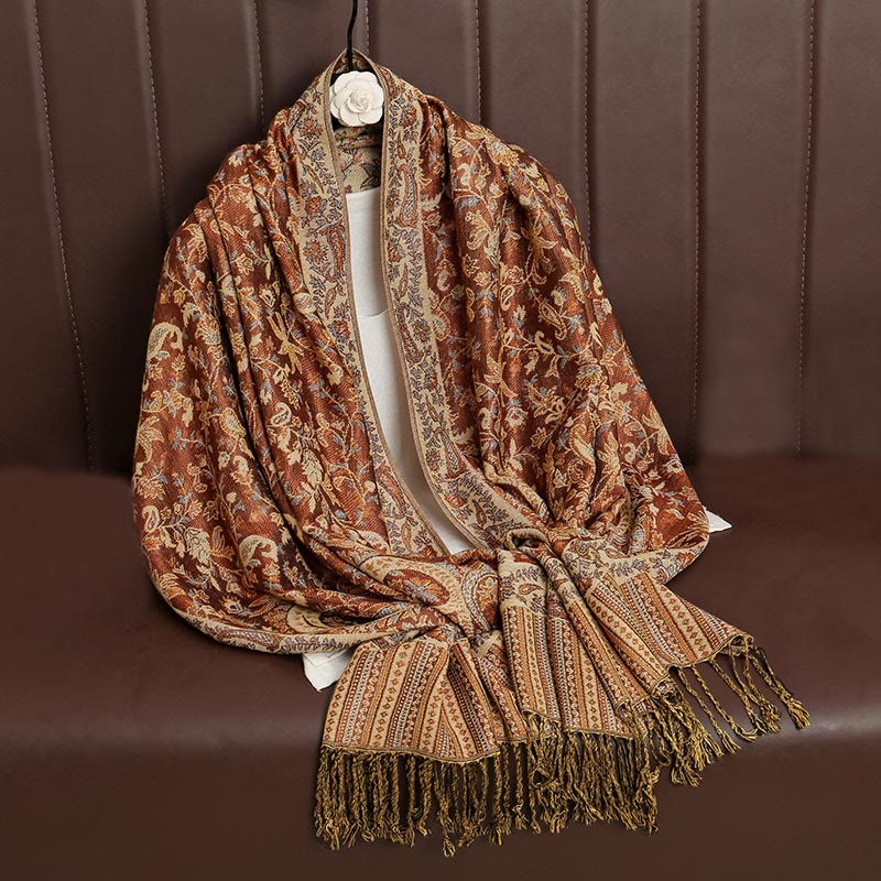 Buddha Stonesエスニック デイリー チベット ペイズリー柄 タッセル コージー スカーフ ショール - image 21