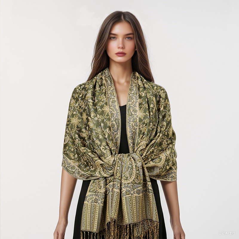 Buddha Stonesエスニック デイリー チベット ペイズリー柄 タッセル コージー スカーフ ショール - image 18