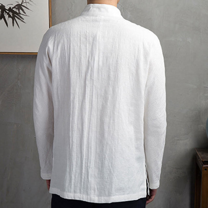 Buddha Stones無地 カジュアル フロッグボタン メンズ シャツ 衣類 - image 7