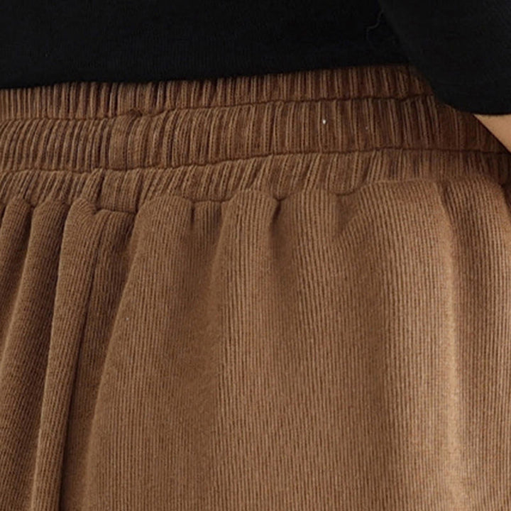 Buddha Stones無地ドローストリングコットンレディースワイドレッグパンツ(ポケット付き) - image 6