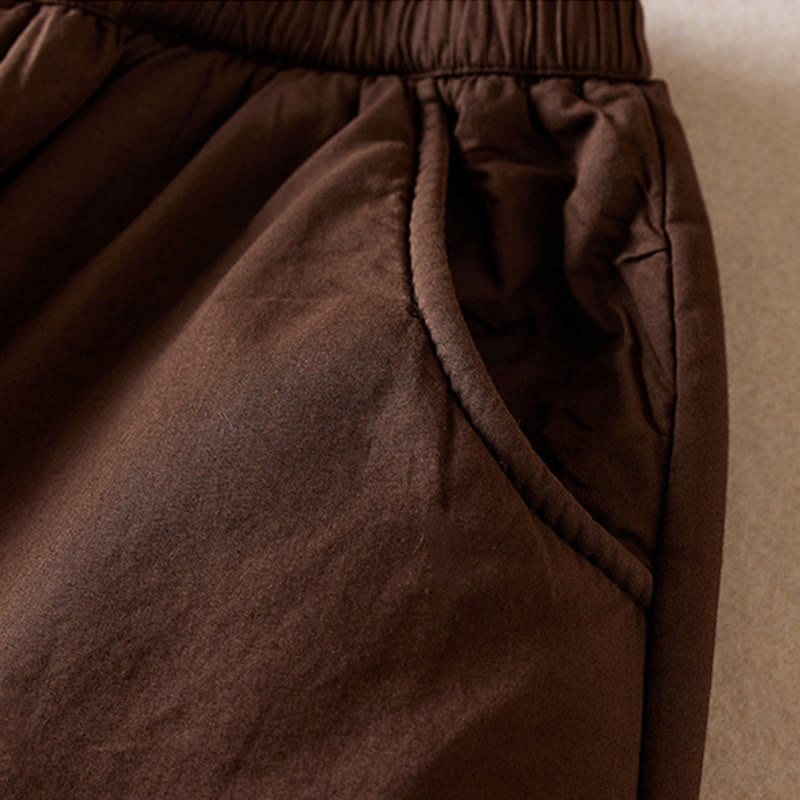 Buddha Stones無地コットンパッド入りレディースハーレムコットン厚手パンツ(ポケット付き) - image 12