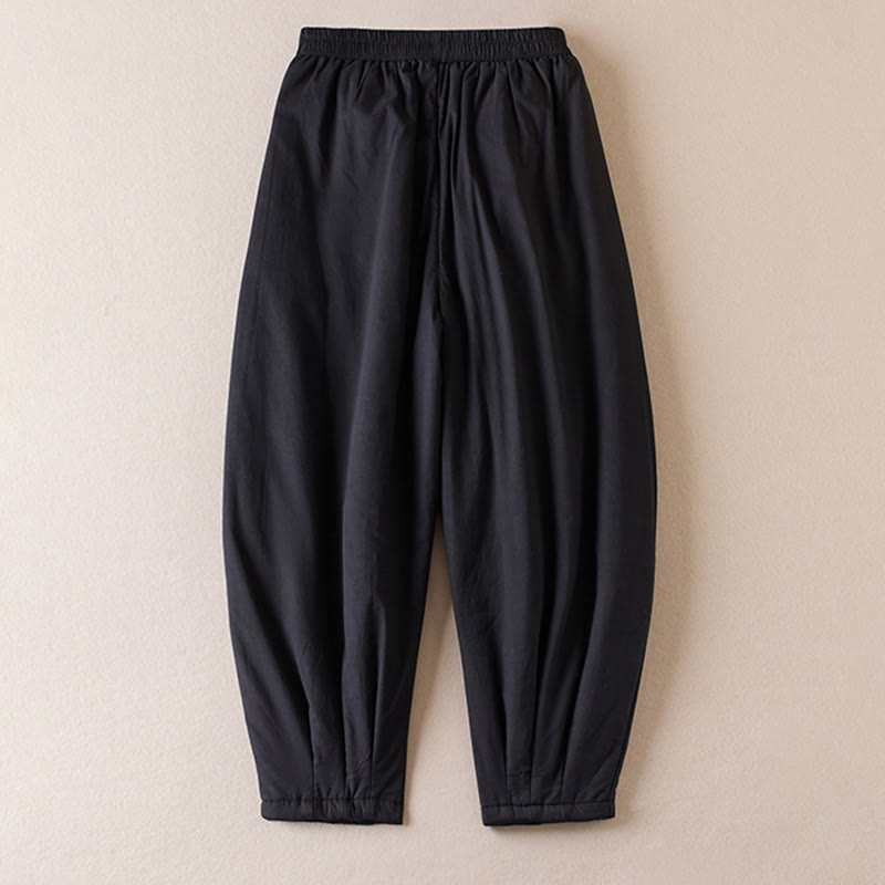 Buddha Stones無地コットンパッド入りレディースハーレムコットン厚手パンツ(ポケット付き) - image 23