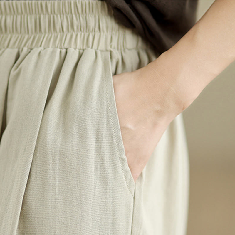 Buddha Stonesカジュアル ストレートレッグ レディース コットンパンツ ポケット付き - image 8