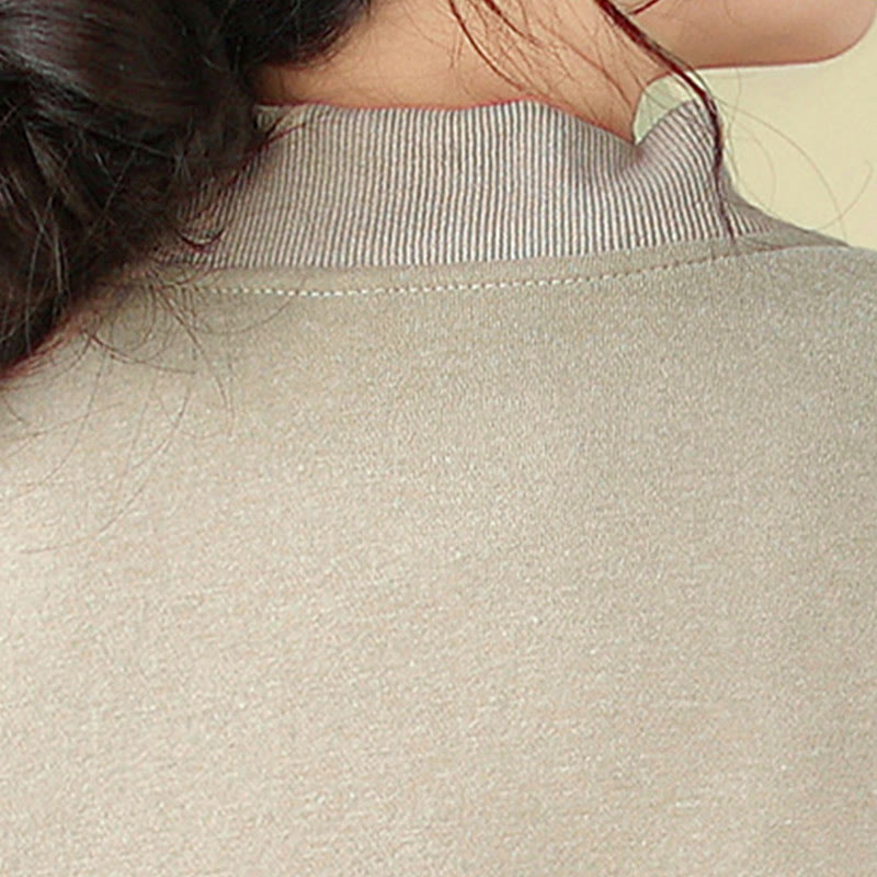 Buddha Stones無地 レディース ボタン クルーネック 長袖 コットンジャケット ポケット付き - image 17