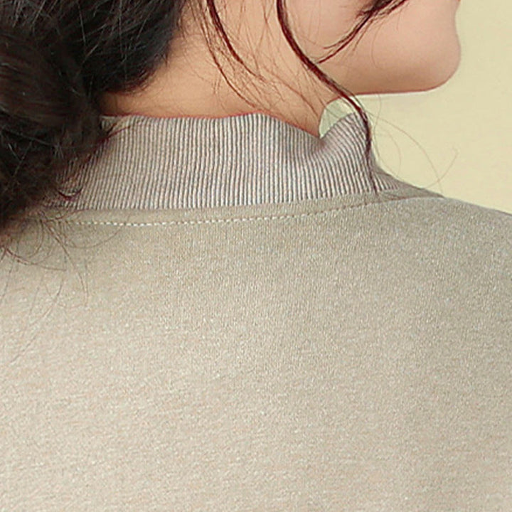 Buddha Stones無地 レディース ボタン クルーネック 長袖 コットンジャケット ポケット付き - image 13