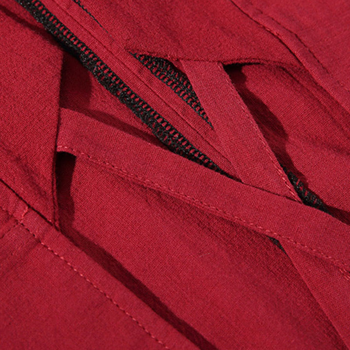 Buddha Stones無地 レースアップ 七分袖 オープンフロント ジャケット メンズ 着物 - image 11