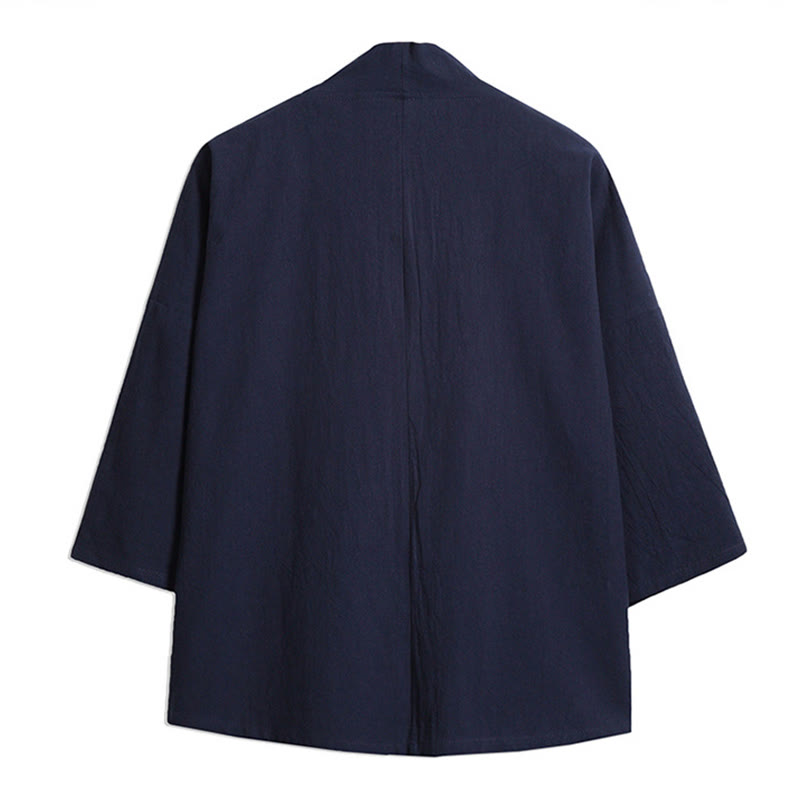 Buddha Stones白鶴 吉祥雲 刺繍 七分袖 メンズ着物 - image 1