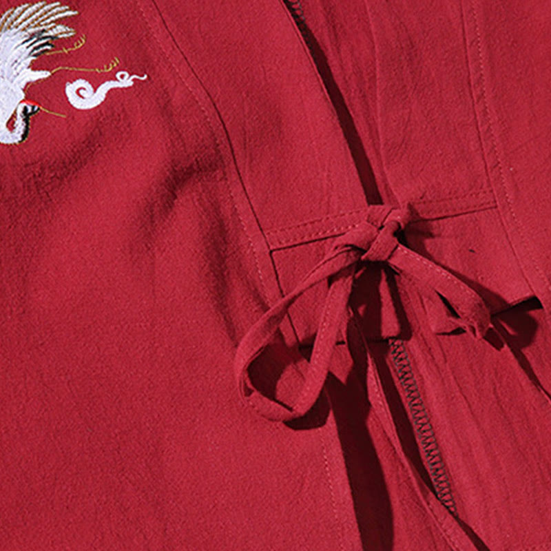 Buddha Stones白鶴 吉祥雲 刺繍 七分袖 メンズ着物 - image 10