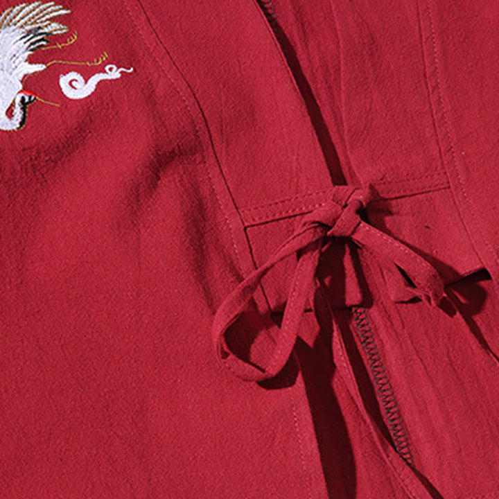 Buddha Stones白鶴 吉祥雲 刺繍 七分袖 メンズ着物 - image 10