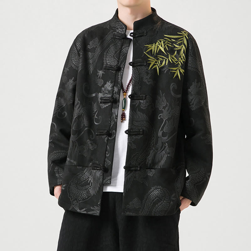 Buddha Stones竹 龍 カエルボタンデザイン 長袖 メンズジャケット - image 2