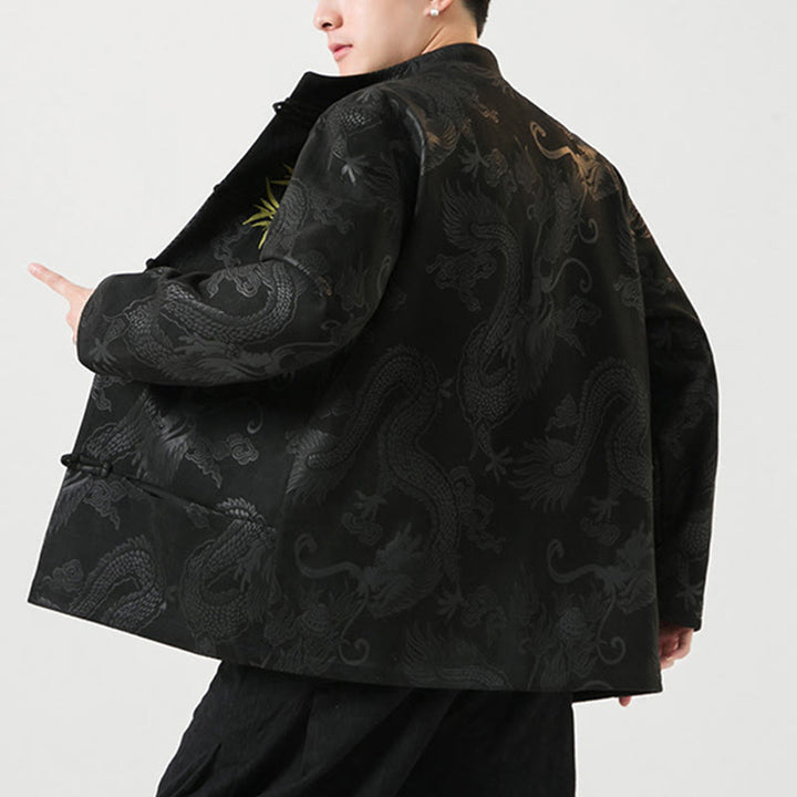 Buddha Stones竹 龍 カエルボタンデザイン 長袖 メンズジャケット - image 4