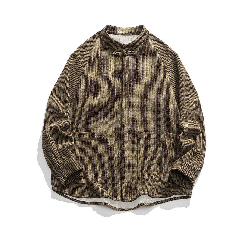 Buddha Stones無地 フロッグボタン 長袖 メンズ コットン コーデュロイ ジャケット ポケット付き - image 9