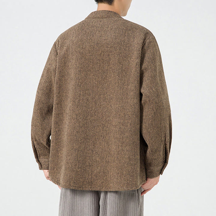 Buddha Stones無地 フロッグボタン 長袖 メンズ コットン コーデュロイ ジャケット ポケット付き - image 4