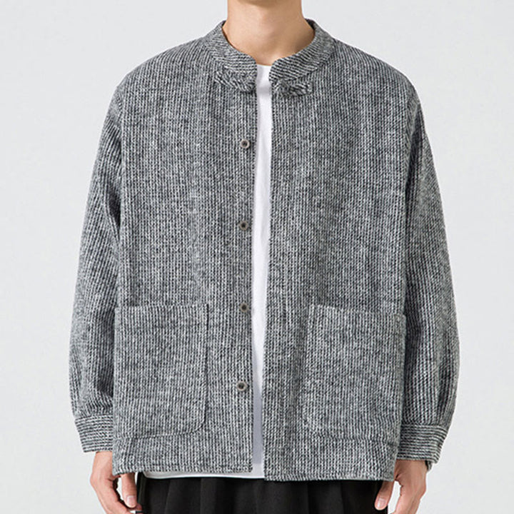 Buddha Stones無地 フロッグボタン 長袖 メンズ コットン コーデュロイ ジャケット ポケット付き - グレー - US/UK/AU48、 EU58(5XL) - image 22