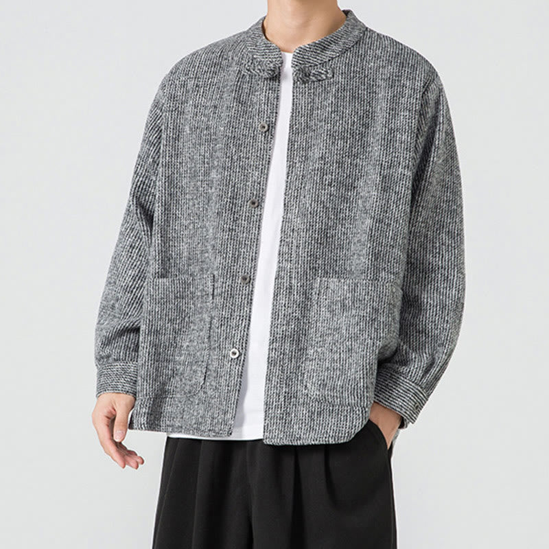 Buddha Stones無地 フロッグボタン 長袖 メンズ コットン コーデュロイ ジャケット ポケット付き - image 24